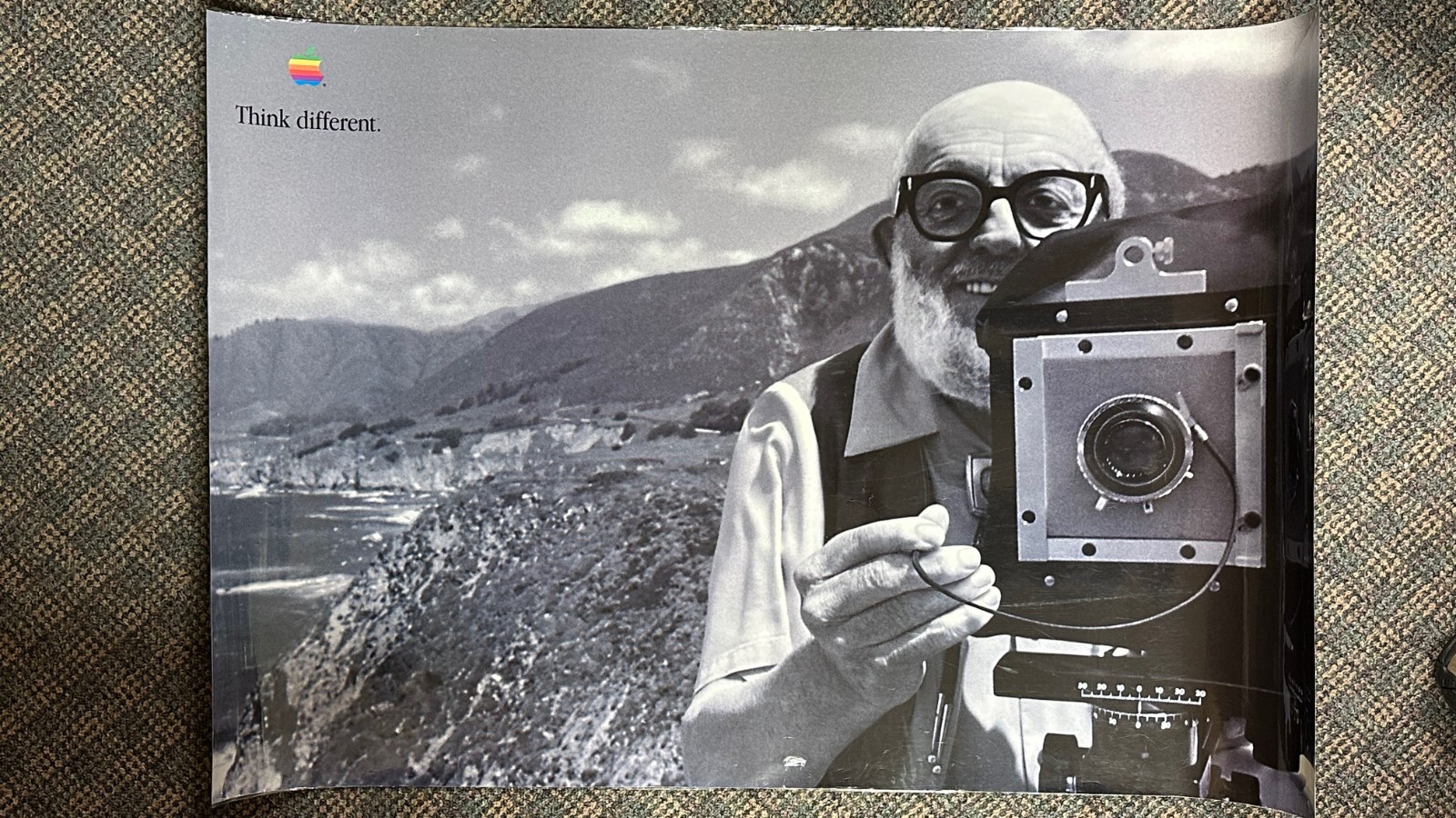 LAMINATED! _ ANSEL ADAMS_ APPLE __Think different _ RARE_AUTHENTIC POSTER_1998