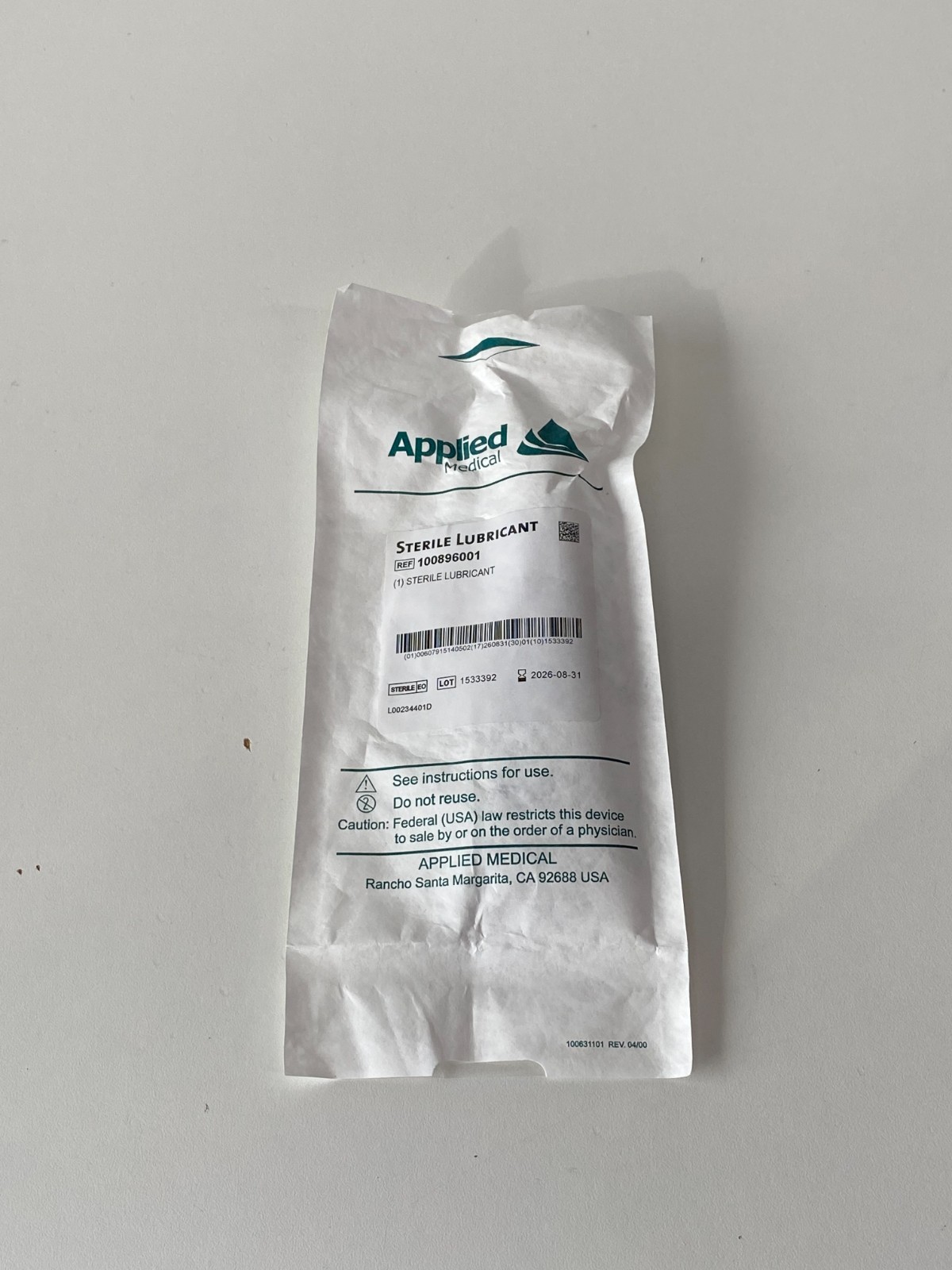 APPLIED Sterile Lubricant 100896001 Exp.2026-08 (AA31)
