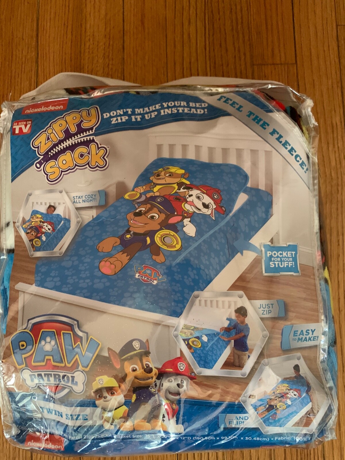 ZIPPY SACK~1 PC~PAW PATROL ZIP IT~TWIN BED
