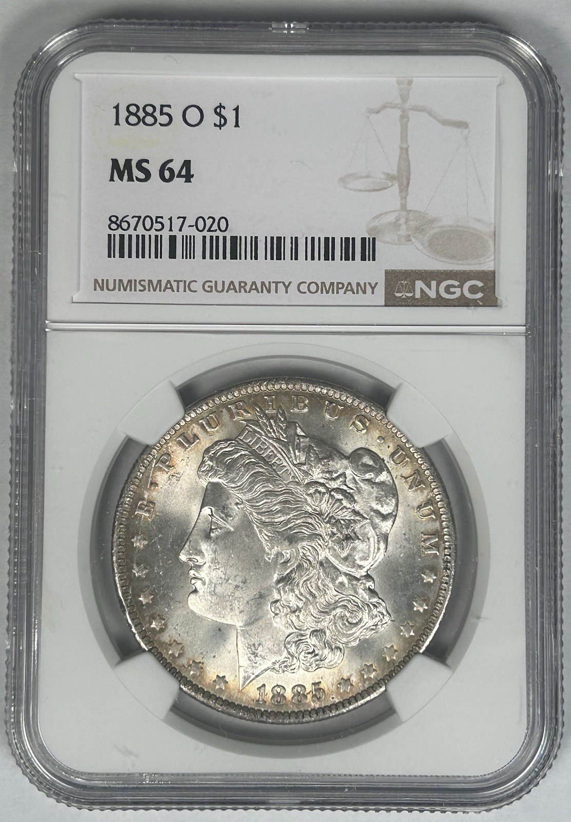1885-O Morgan Silver $1 Dollar Coin NGC MS 64
