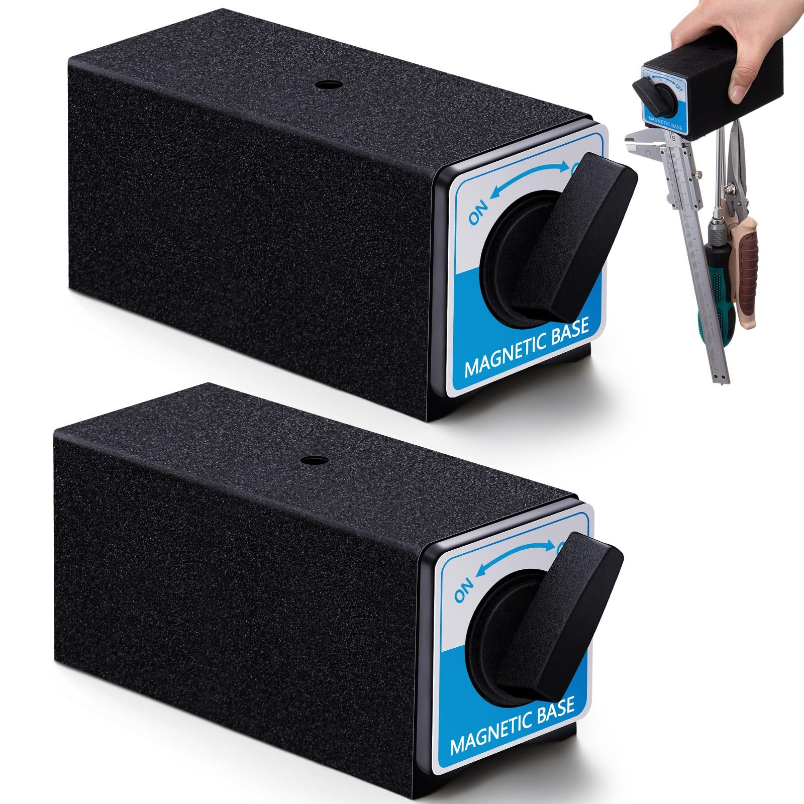 Reallnaive 2 Pcs 12T Magnetic Base Holder Bed On/Off Switch 264 Lbs Holding P...