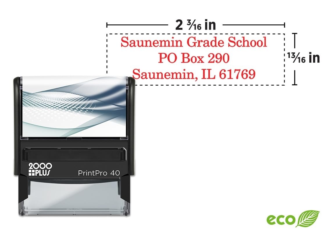 2000 Plus PrintPro 40 Self-Inking Custom Stamp, 13/16 x 2 3/16 Inch