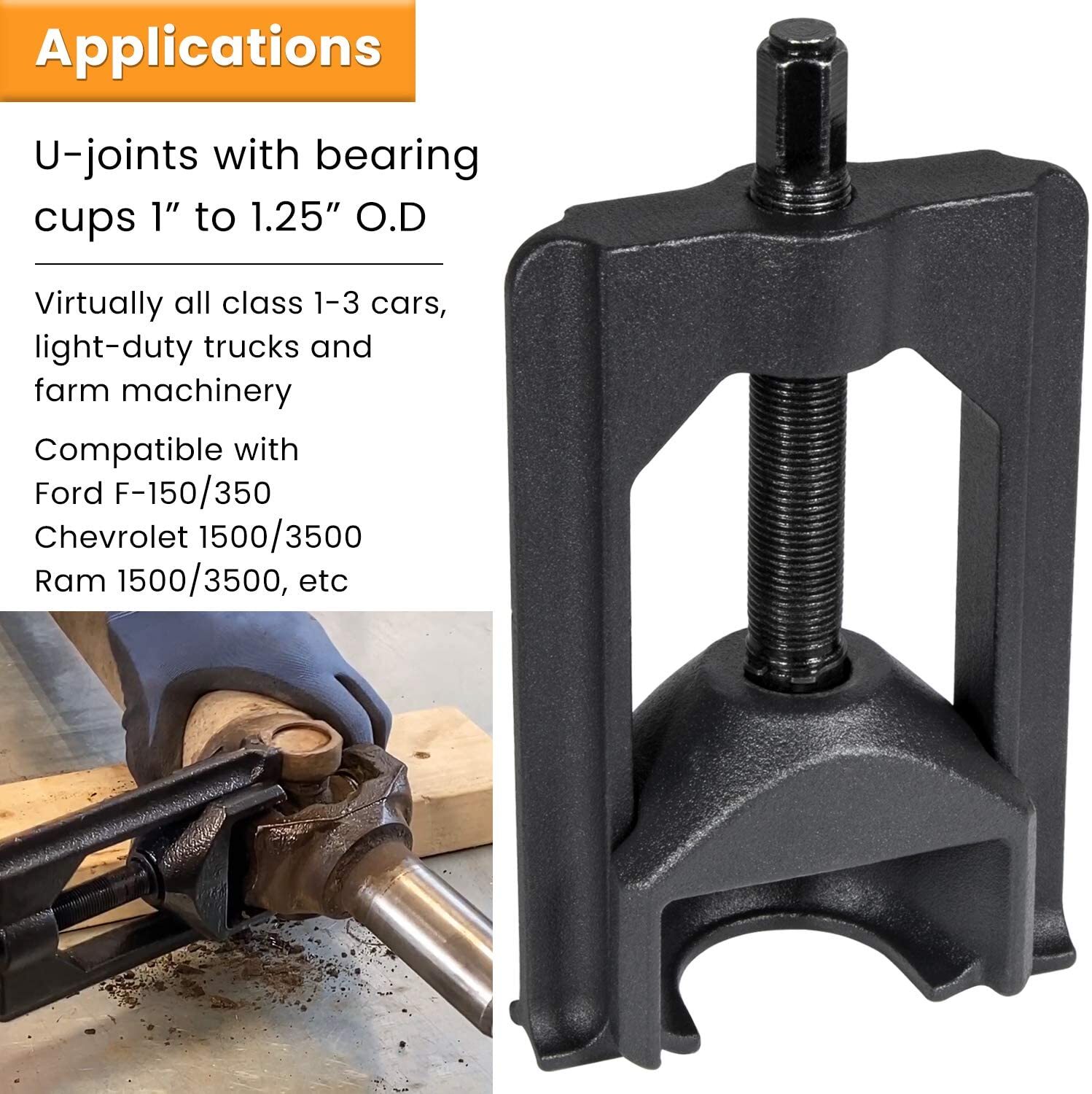 Heavy Duty Universal Joint Puller Press Re/moval U-Joint Tool Class 1-3 10105