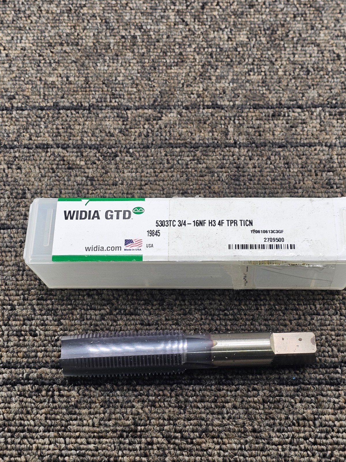 Widia 5303TC: 4-Flute Straight Flute Hand Tap 3/4-16 NF, 4-1/4 in Overall Length