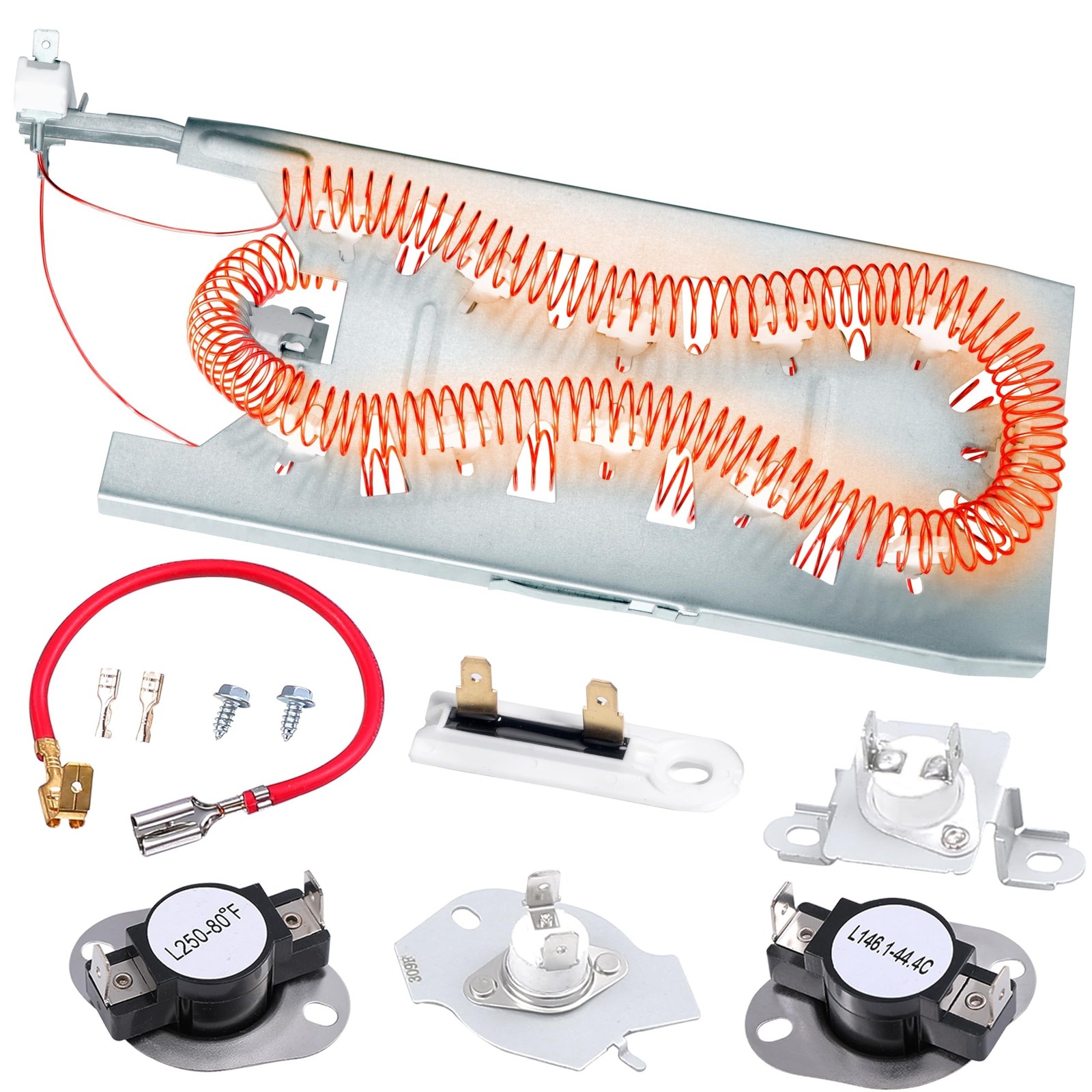 Dryer Heating Element Kit Compatible with whirl-pool duet Dryers WED8300SW2, ...