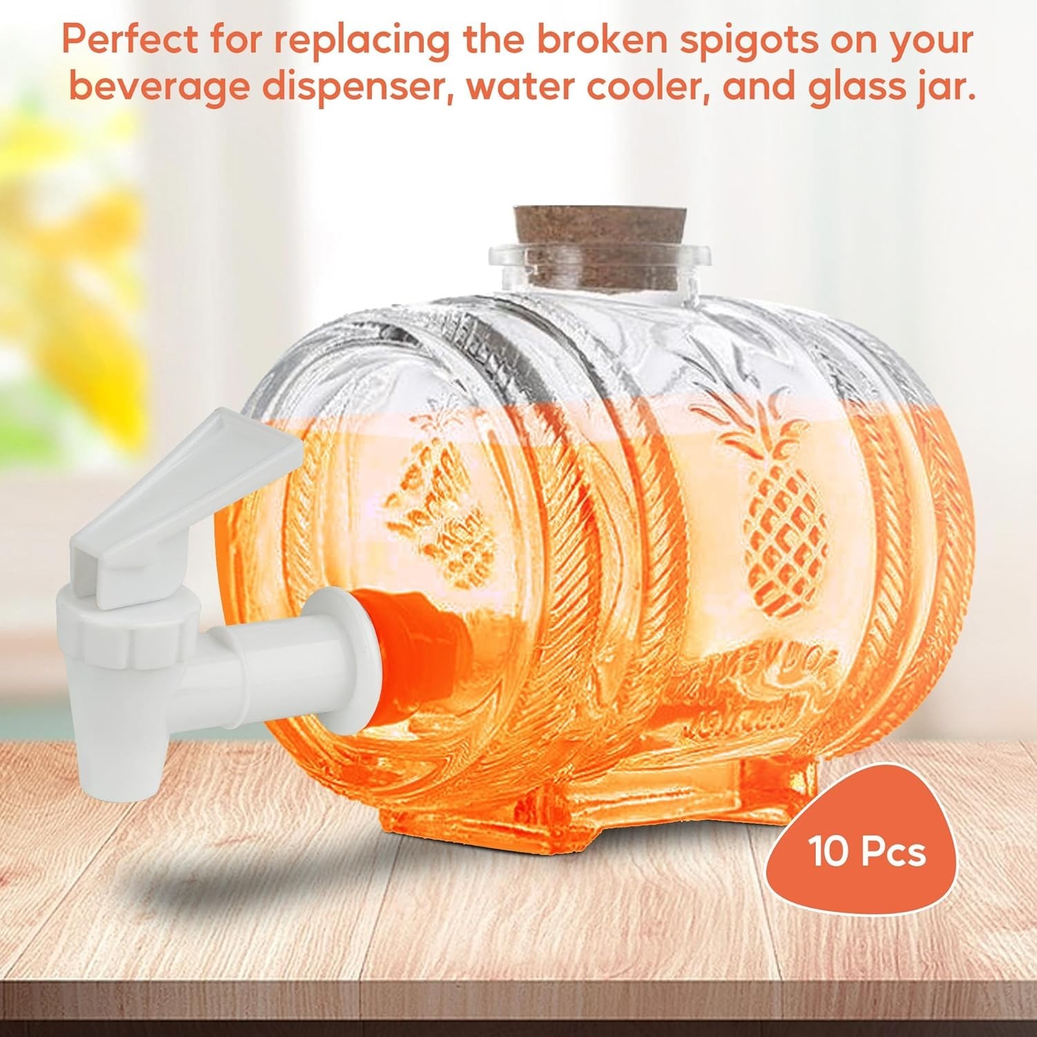 10 Sets Replacement Cooler Faucet, Reusable Plastic Spigot for Beverage US Stock