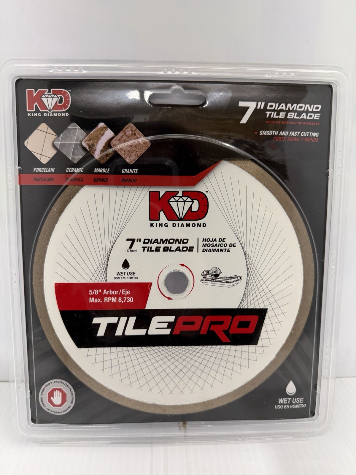 KD King Diamond 7” Tile Pro Diamond Tile Blade C70S7 5/8” Arbor Wet Use *NEW*