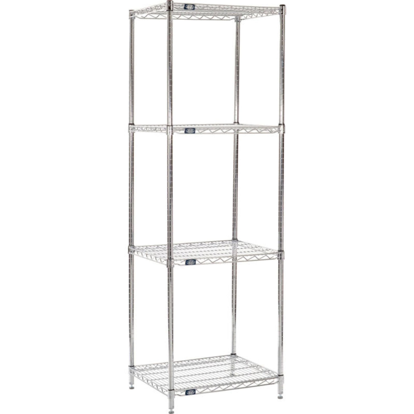 Nexel 21247C Chrome Wire Shelving, 24" W x 21" D x 74" H 4,