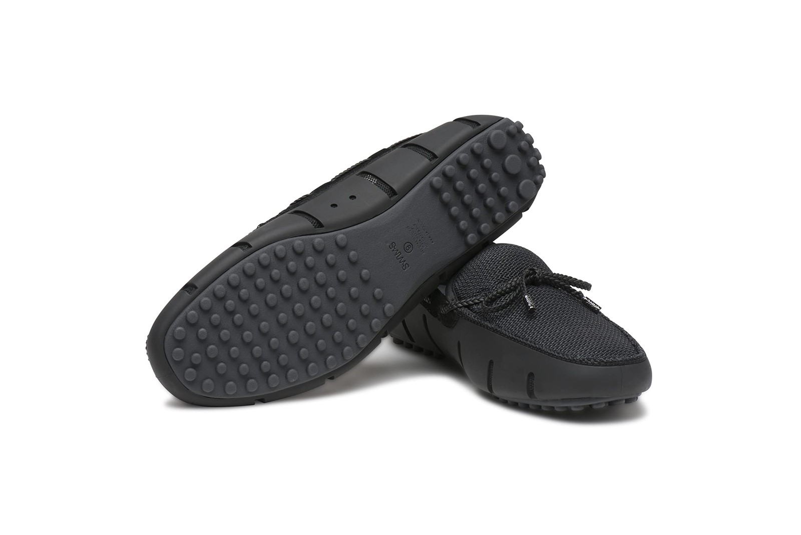 Swims Mens Braided Lace Lux Loafer | Driver Black-Graphite | Authentic New