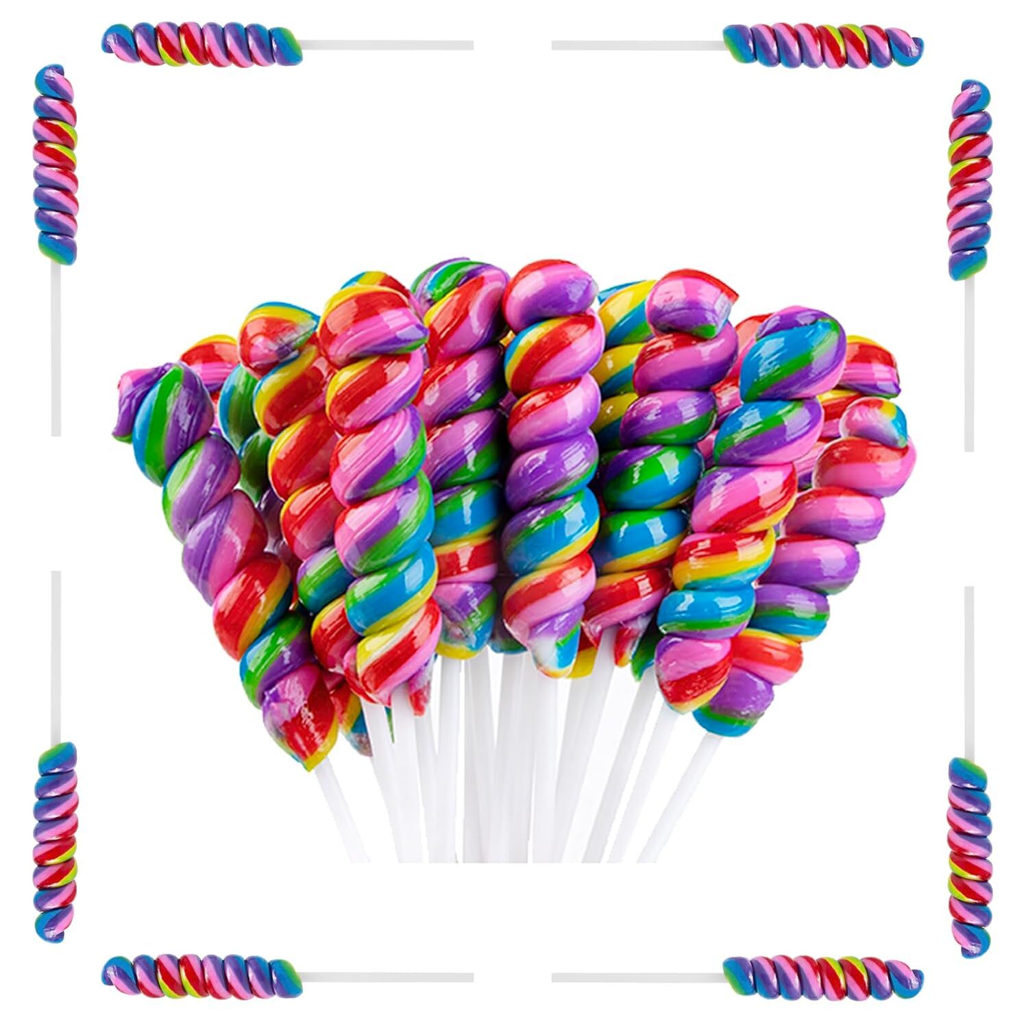 Twisty Lollipop Rainbow Lollipops Individually Wrapped Bulk Rainbow Candy for...
