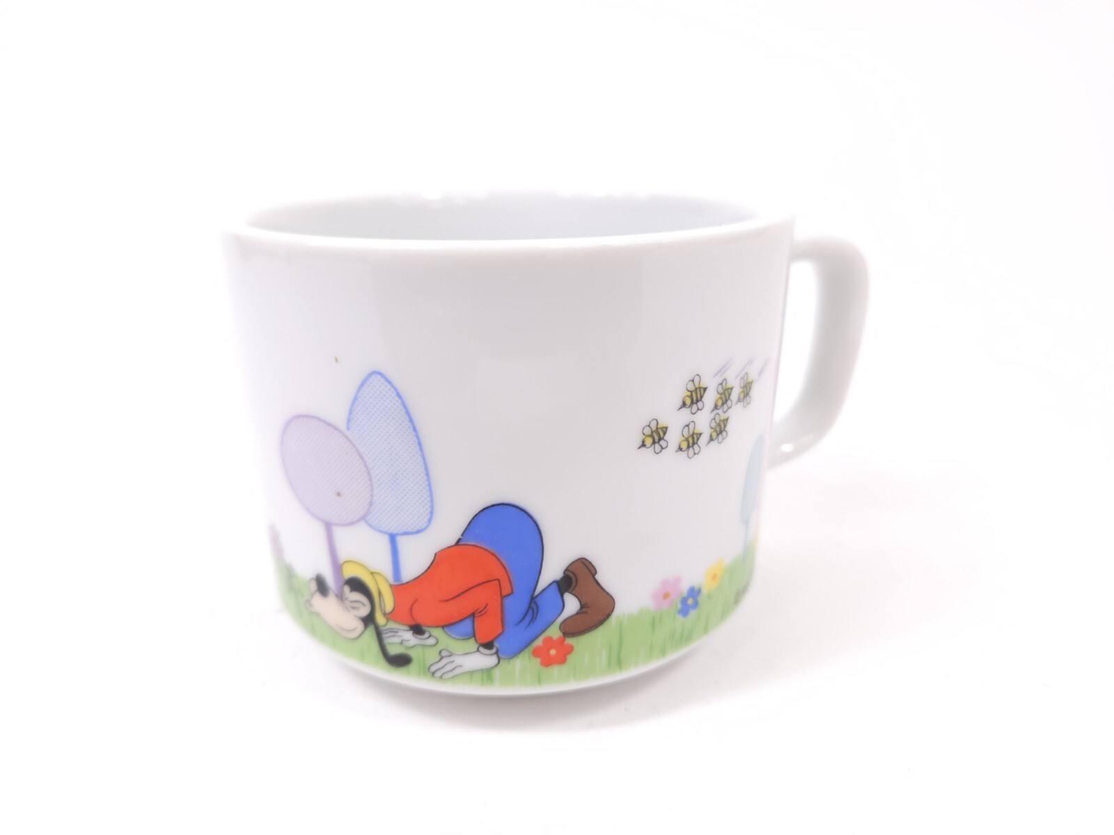 Vtg Disney Goofy Bees Flowers Coffee Mug Cup