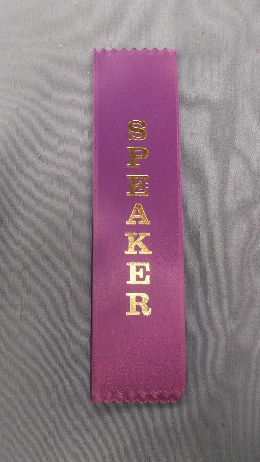 SPEAKER purple ribbon with gold foil letters lot of 9