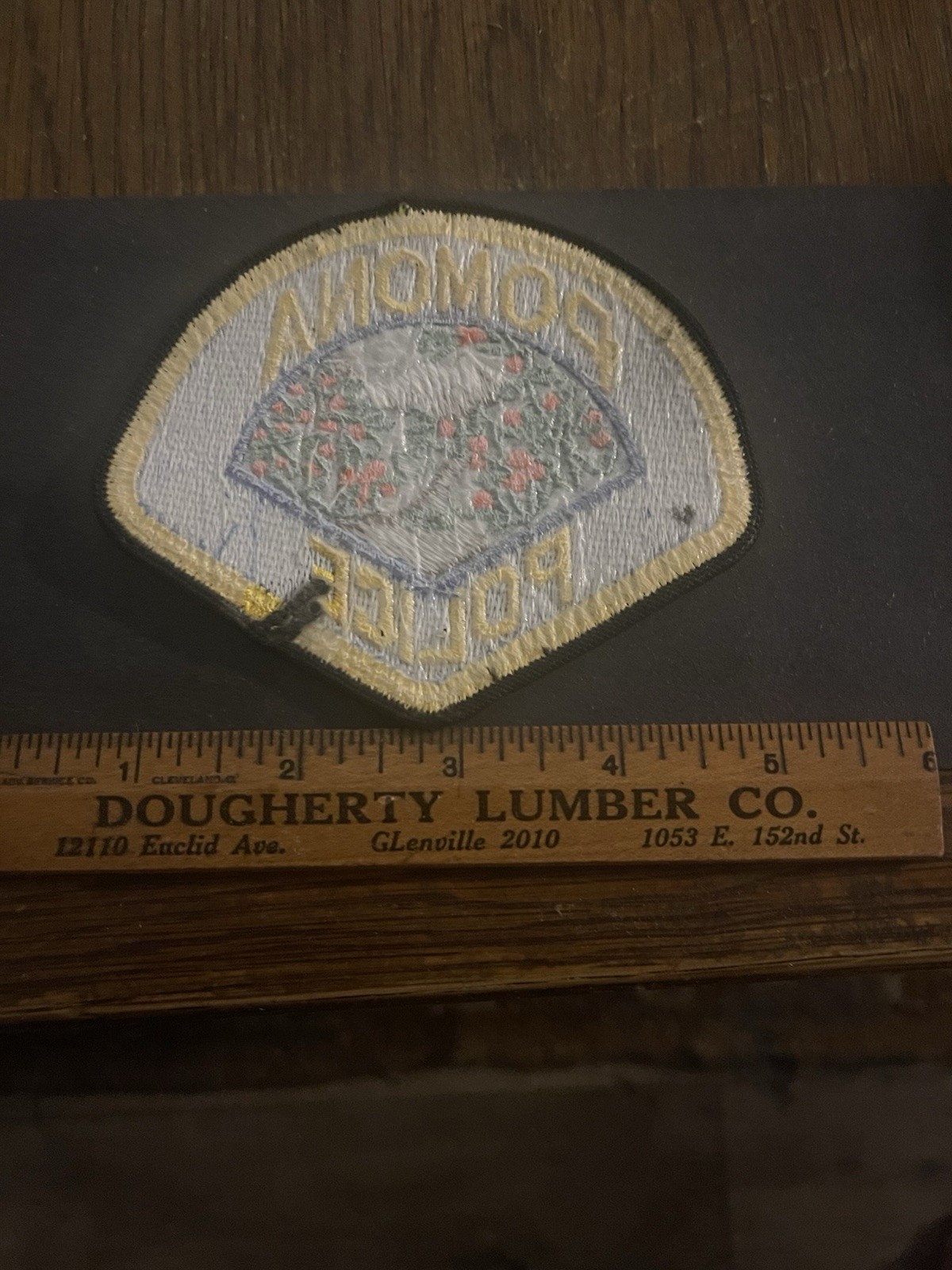 Pomona California Police Patch - Vintage Felt