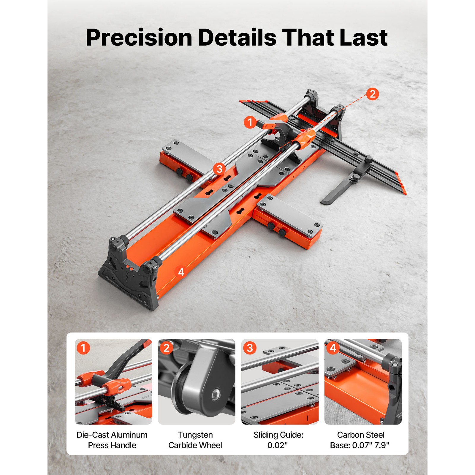 Uimoso 39.4-Inch Manual Tile Cutter with Enhanced Sliding Head and Spring Base