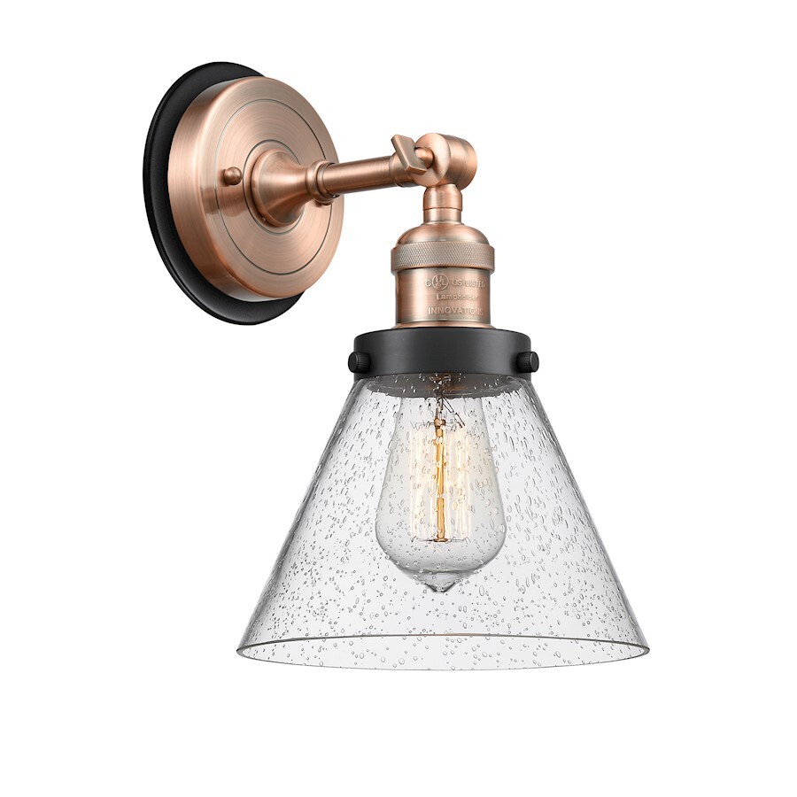 Innovations FR Cone 1 Light Sconce, CP/Seed - 203AC-BPBK-HRBK-G44