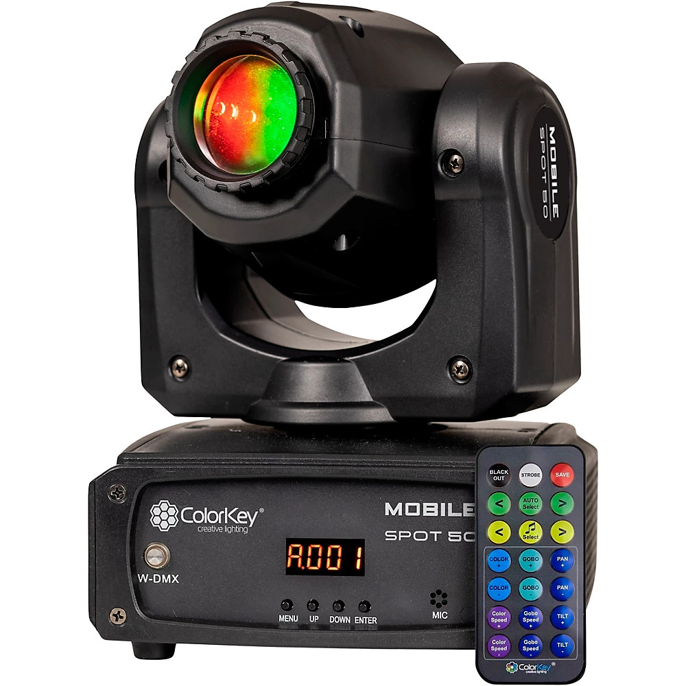 ColorKey Mobile Spot 50 Battery Powered 30W LED Moving Head Spot wWireless DMX