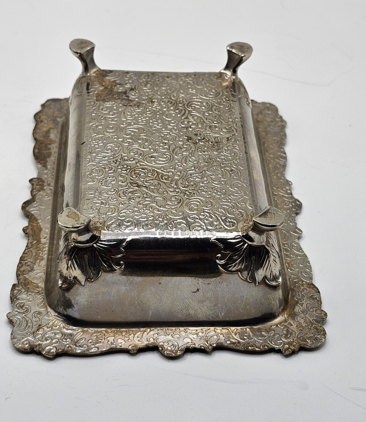 VTG Silver Plate Butter Vanity Trinket Dish