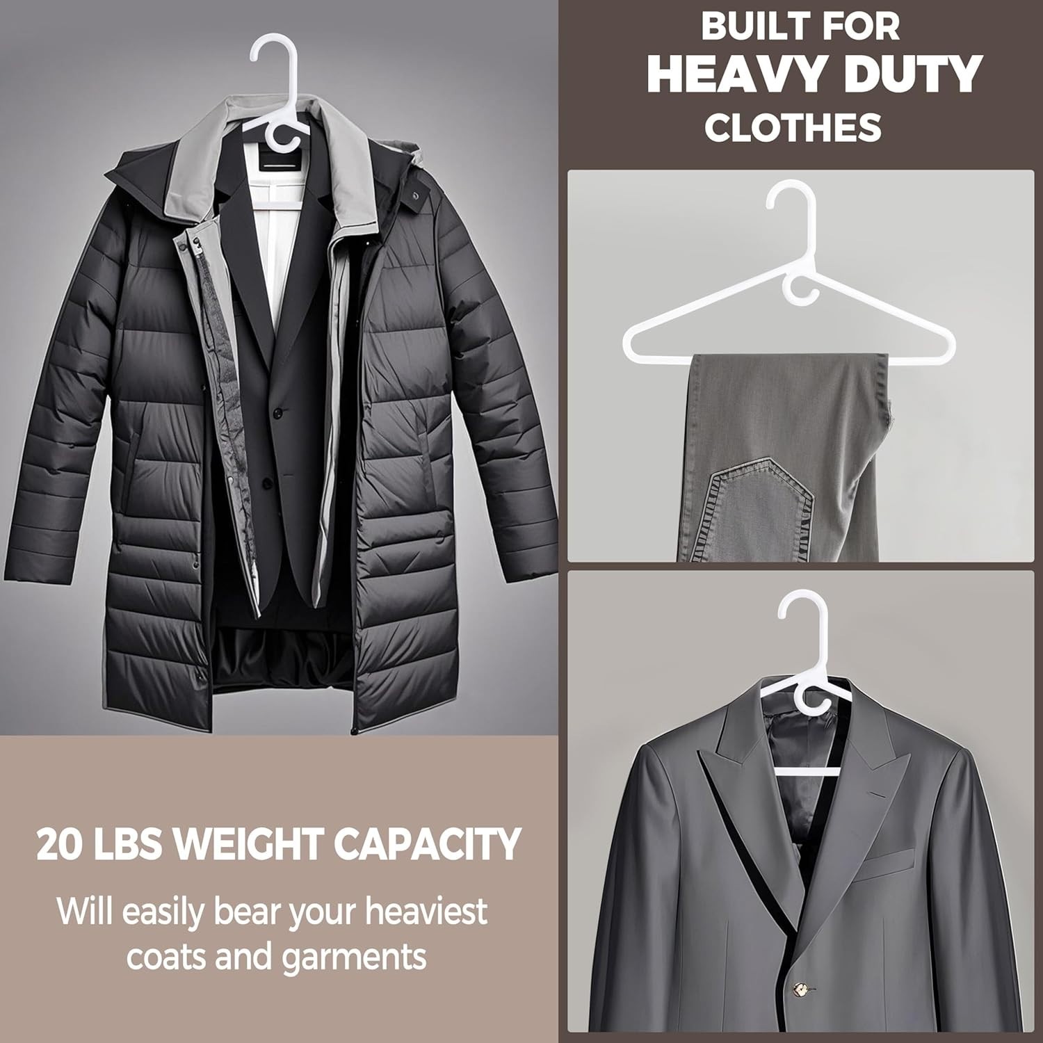 Thick Strong Plastic Hangers 30 Count – Stylish & Durable Clothing Storage