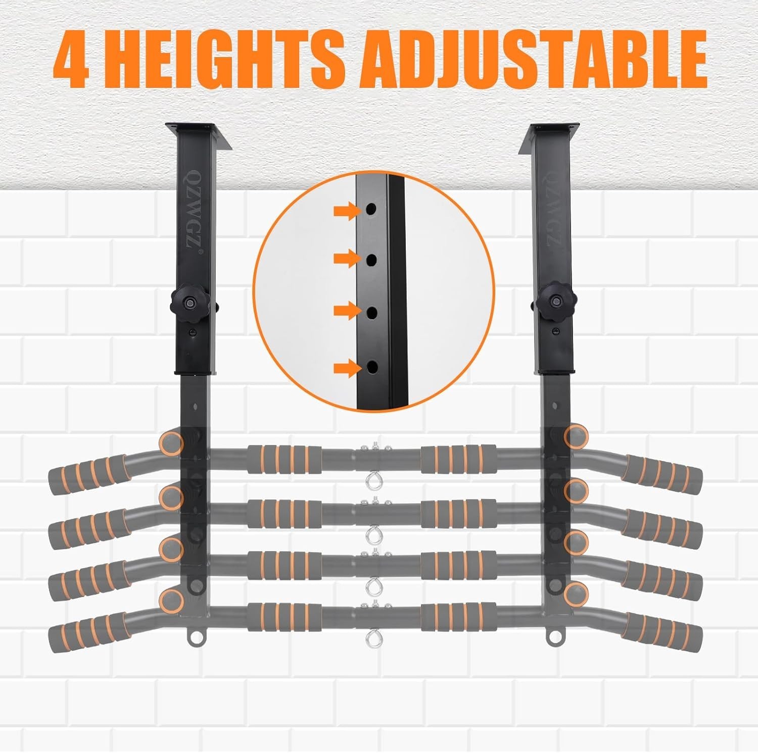 Height Adjustable Pull Up Bar Heavy Duty Pull Up Bar BarMount Ceiling Mount