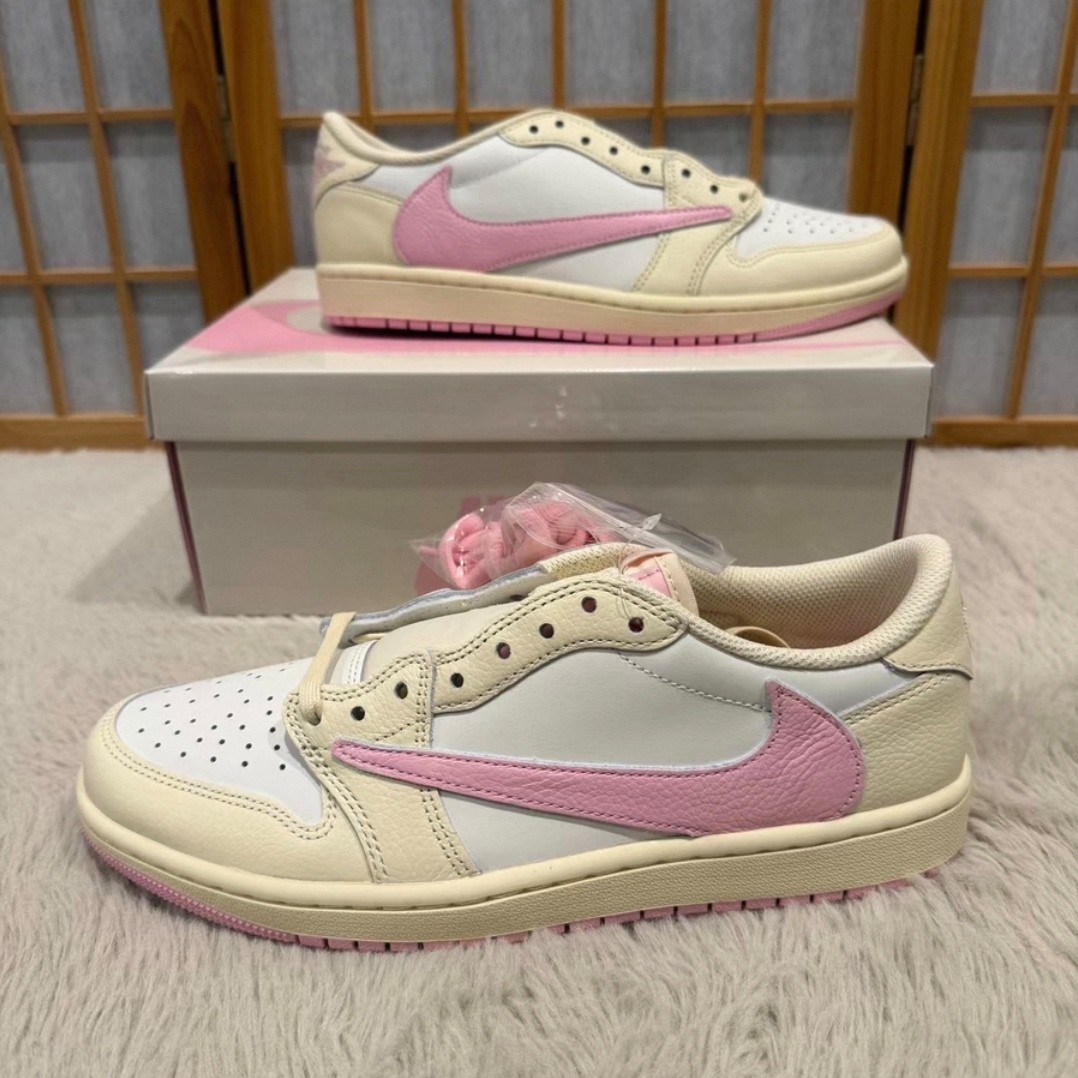 Nike Air Jordan 1 Low Travis Scott Shy Pink Men Women Casual Basketball Sneakers