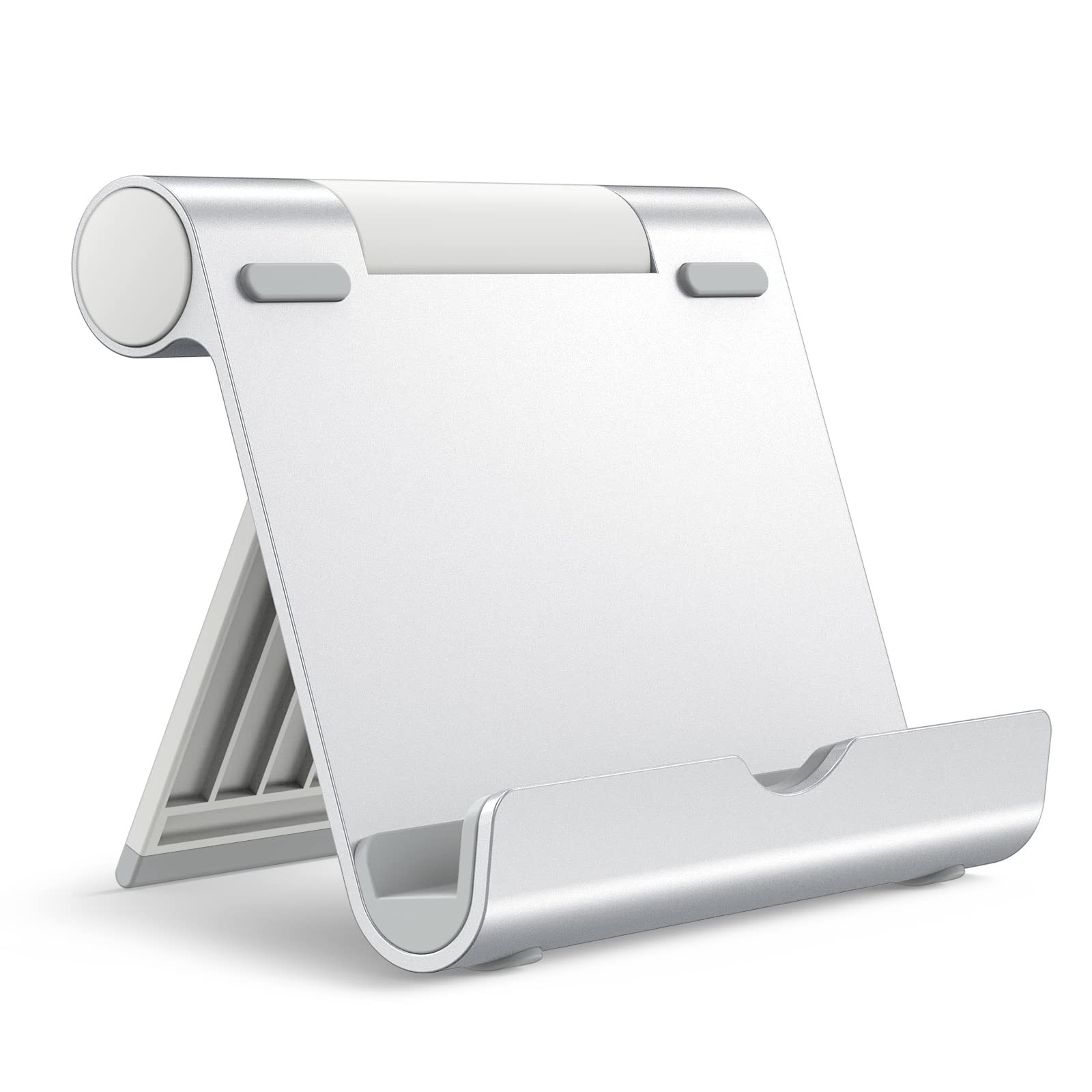 JETech Tablet Stand, Adjustable Portable Desktop Holder, Foldable Dock Silver