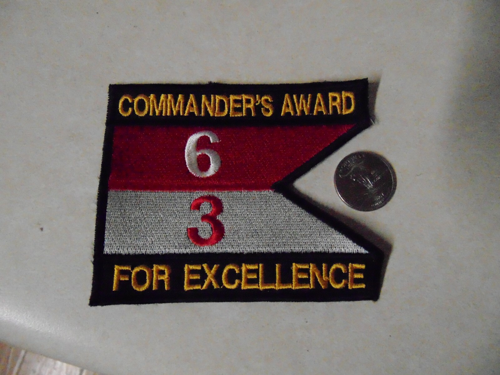 MILITARY PATCH SEW ON 63 COMMANDER'S AWARD FOR EXCELLENCE
