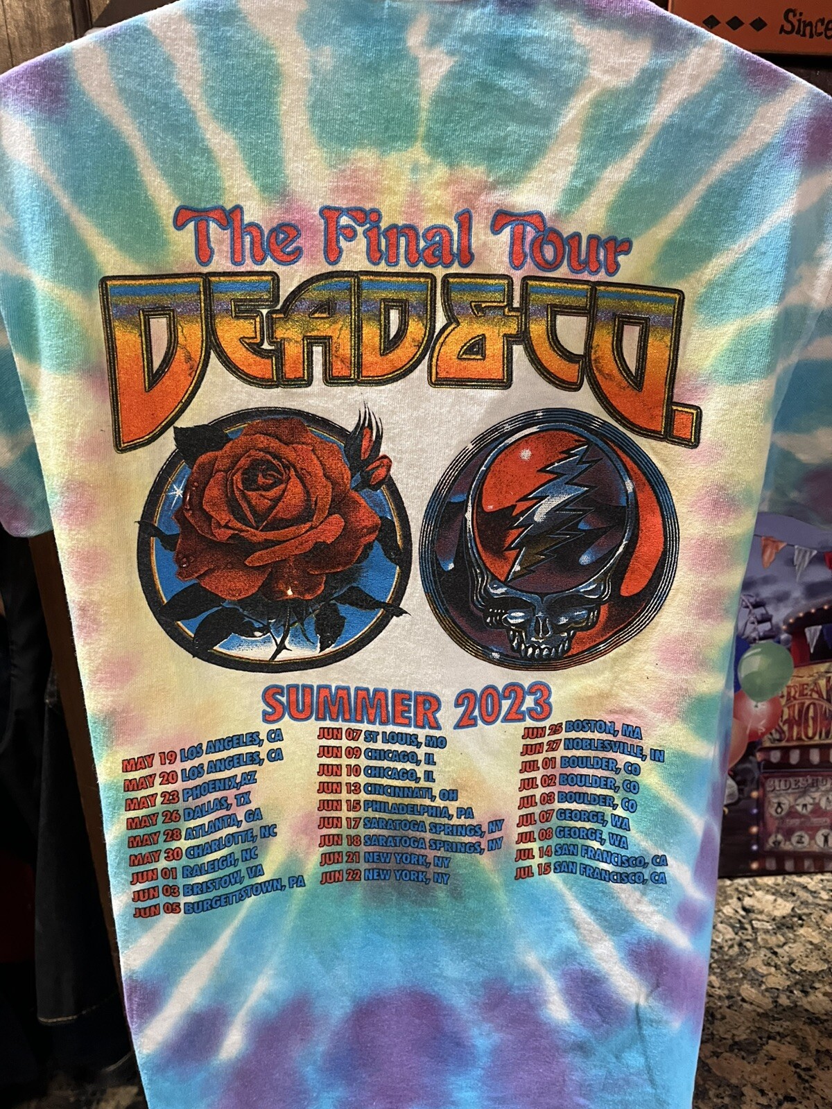 Dead & Company The Final Tour T Shirt Size M. Summer 2023 Tie Dye Jerry Garcia