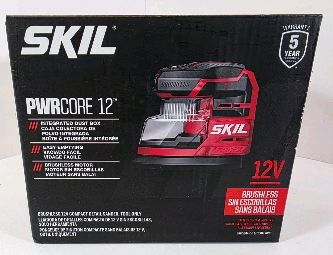 SKIL PWRCORE 12 Brushless 12V Compact Detail Sander - Tool Only New