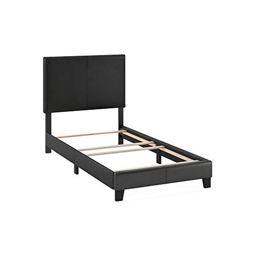 Pessac PU Leather Upholstered Platform Twin Black