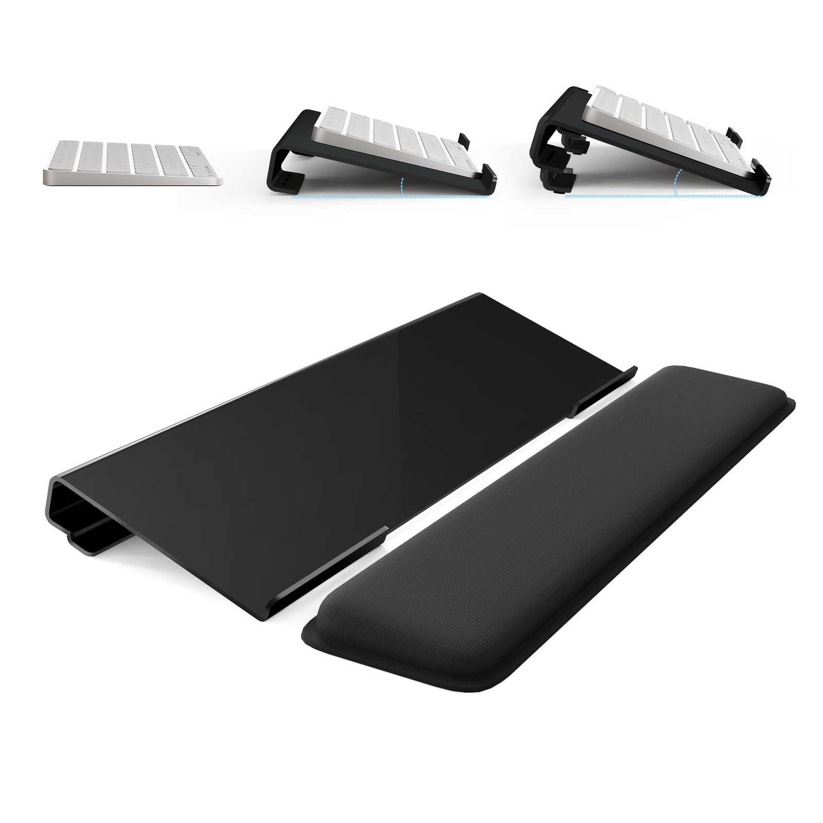 Computer Keyboard Stand for Desktop, 2-Level Height Adjustment Keyboard Wrist...