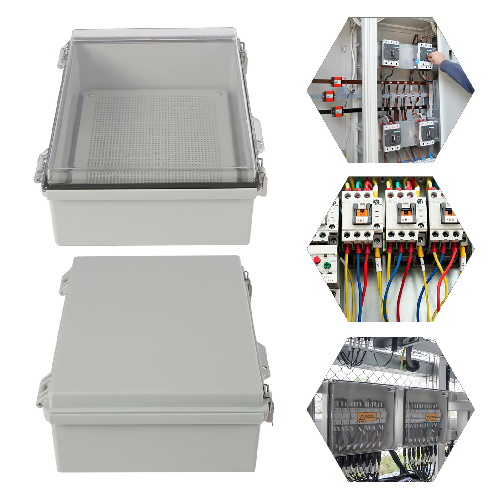 Hinged Cover Stainless Steel Latch ?Junction Box with Mounting Plate IP67