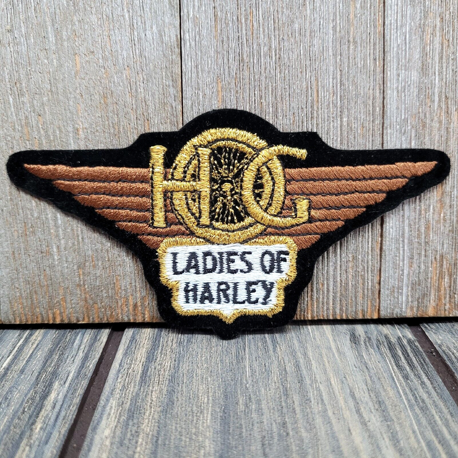 Vintage HOG  Ladies of Harley Davidson Owners Group MC Rocker Jacket Patch LOH