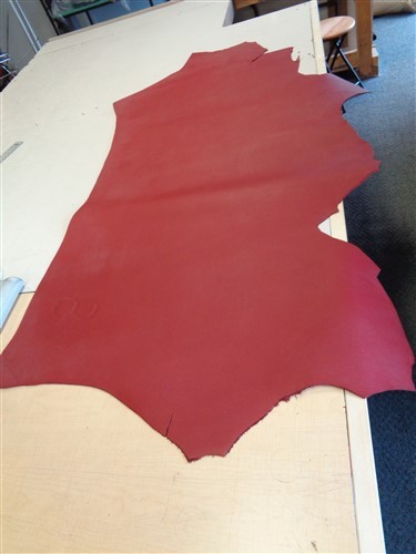 LEATHER HIDE RED TEXTURED 78" X 45 1/2"
