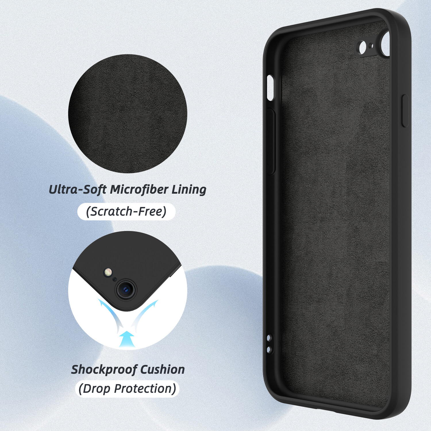 For iPhone SE 2nd,3rd Generation 2022/2020 Case Liquid Silicone Shockproof Cover