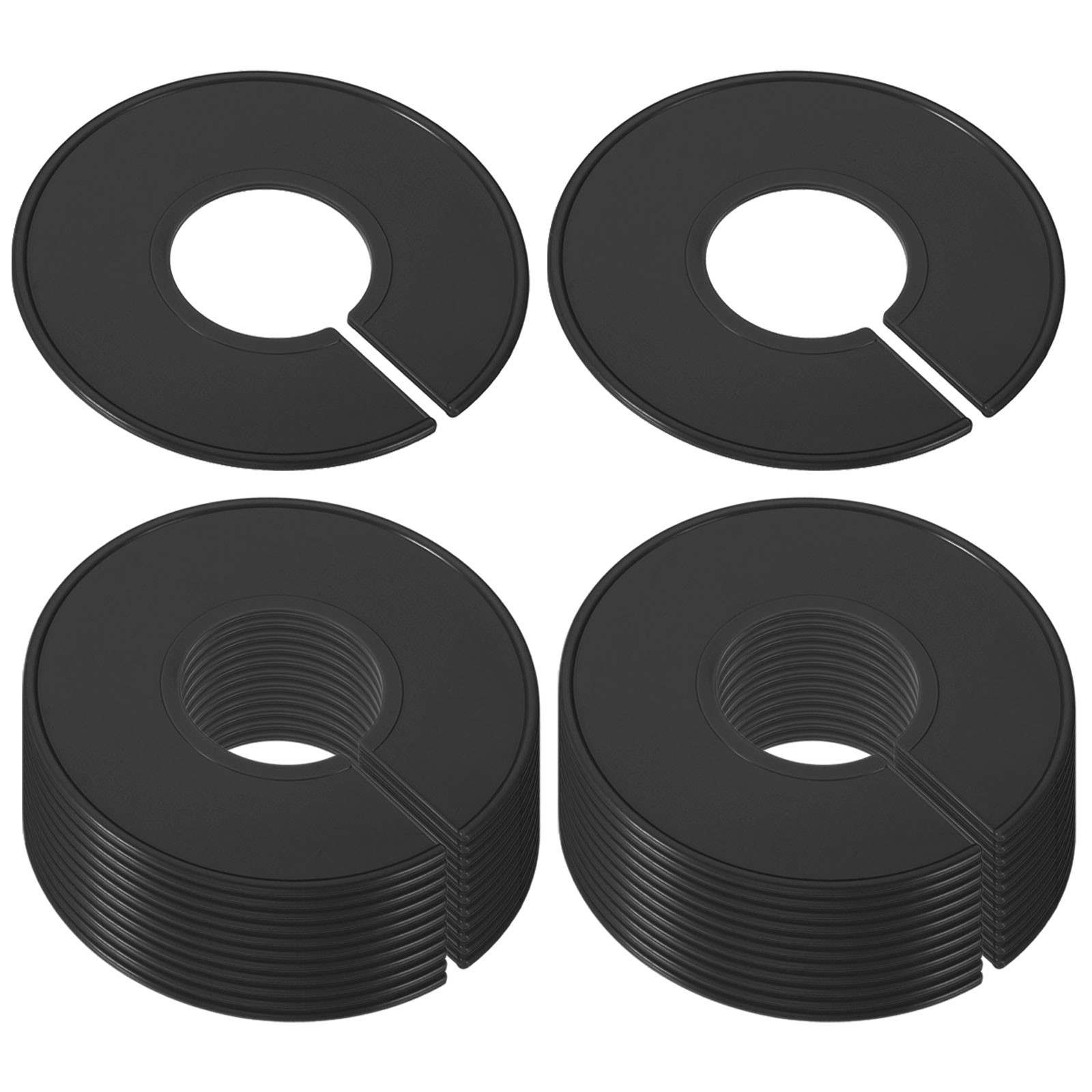 24pcs Clothes Dividers Clothing Rack Size Dividers Round Separator Black