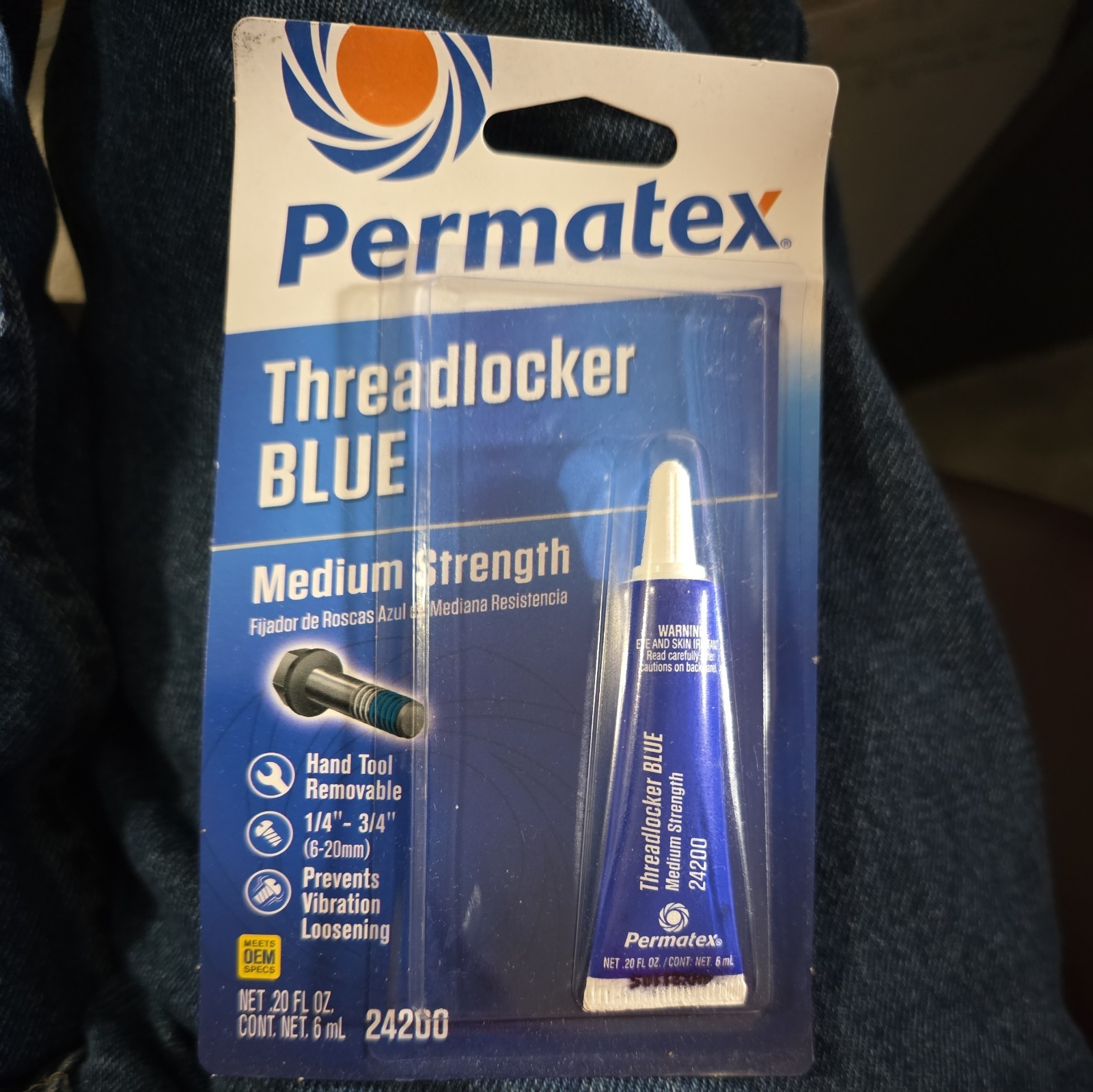 Permatex Threadlocker Blue 6ml Liquid Glue