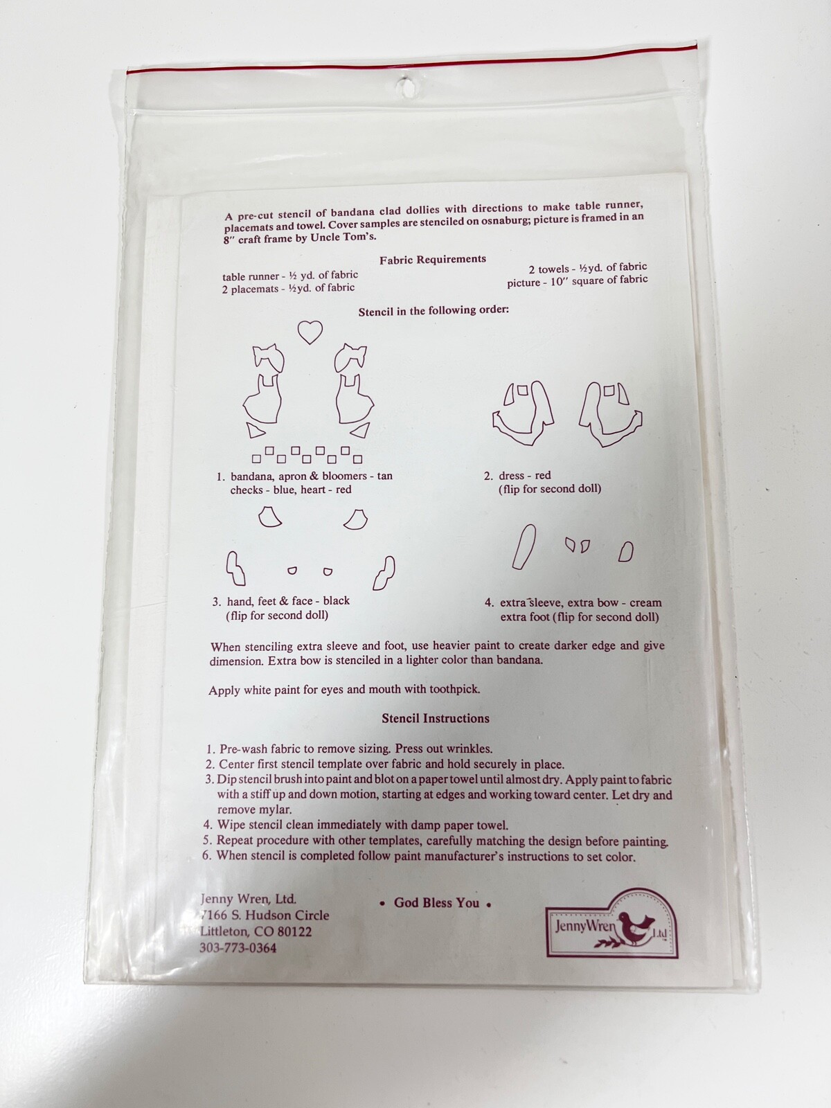 Jenny Wren "BUTTERMILK BABIES" Stencil Pattern (NEW)