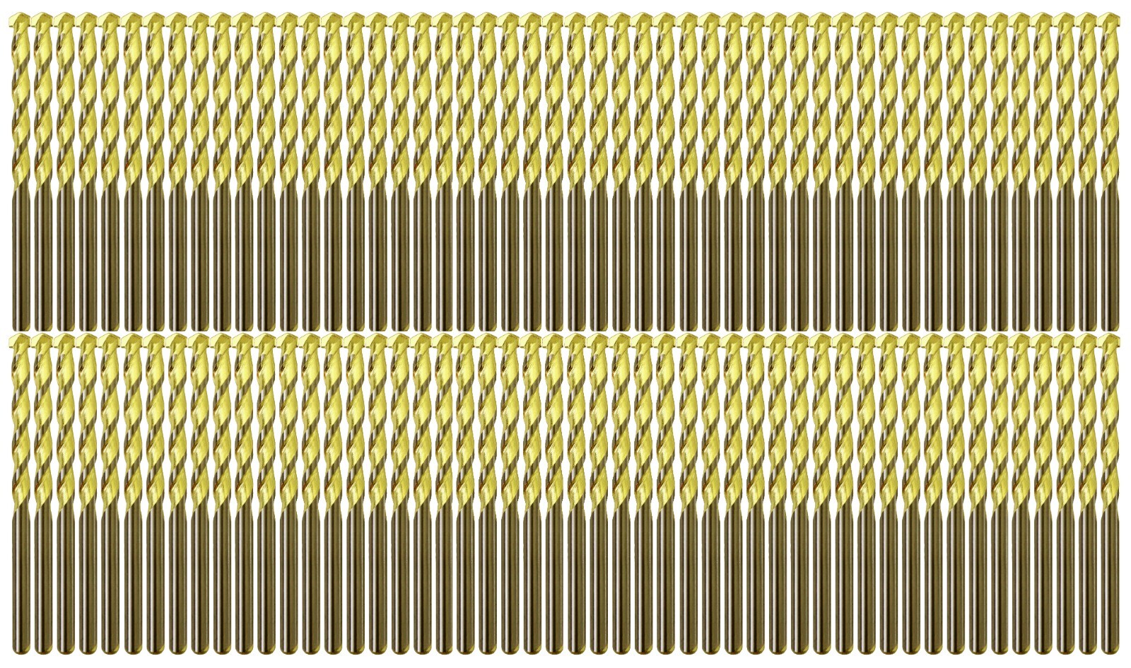 Masonry Drill Bit Set 1/8" Carbide Tip Golden Flute Drill Concrete Stone-100Pcs