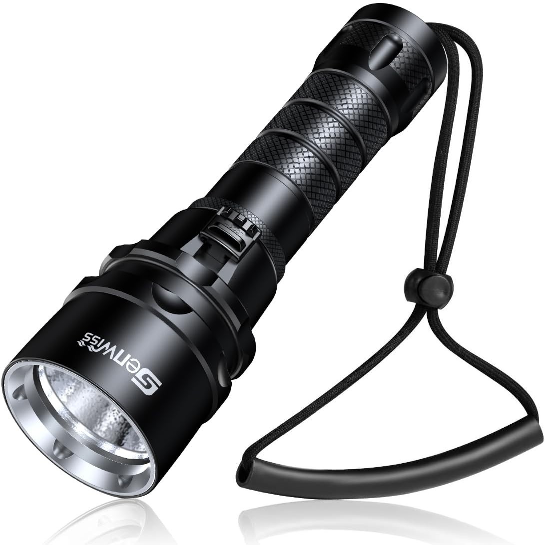 2000 Lumen Waterproof Scuba Diving Flashlight Torch - Underwater LED Dive Light