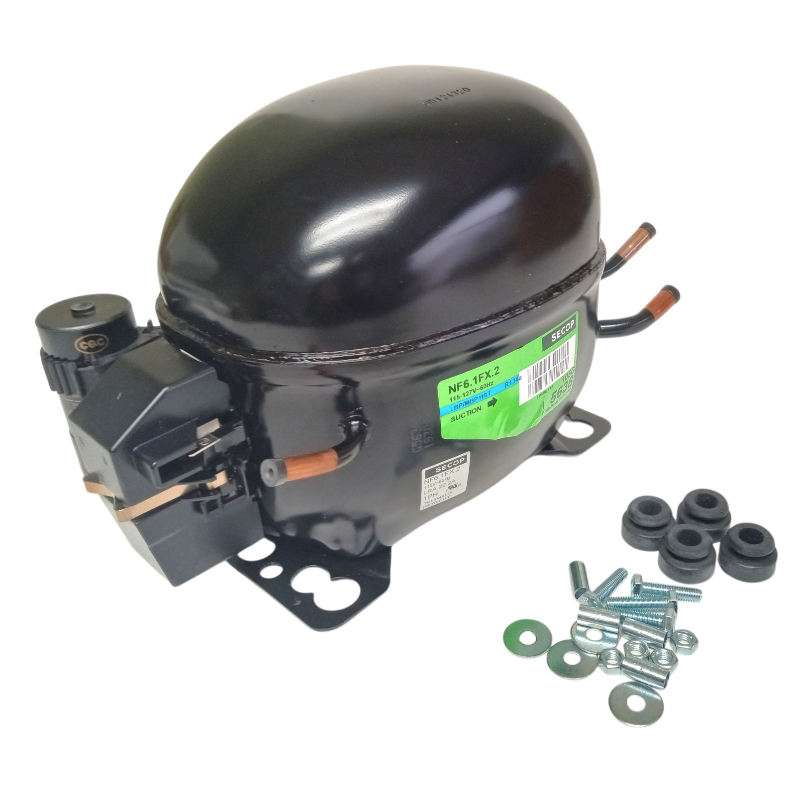 Secop NF6.1FX.2 Compressor 1/5HP 722 LBP 2796 HBP BTU/h 115V R-134a