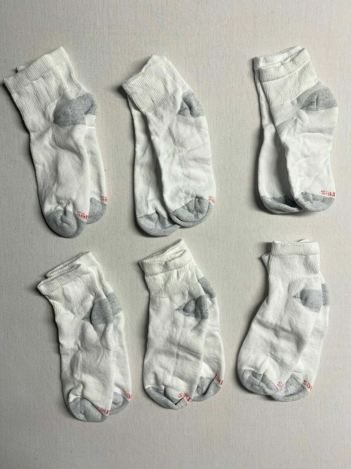 Hanes Men's Cushion Ankle Socks (Size 6-12, 6-Pack) Black White