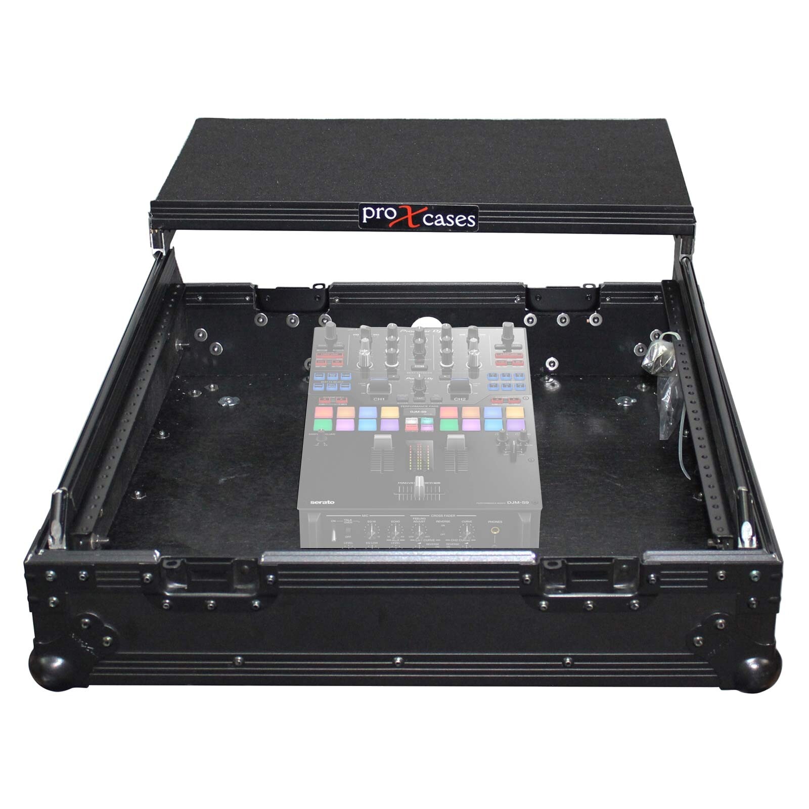 ProX XS-19MIXLTBL 10U Top Mount 19" Slanted Mixer Case, Black on Black idjnow