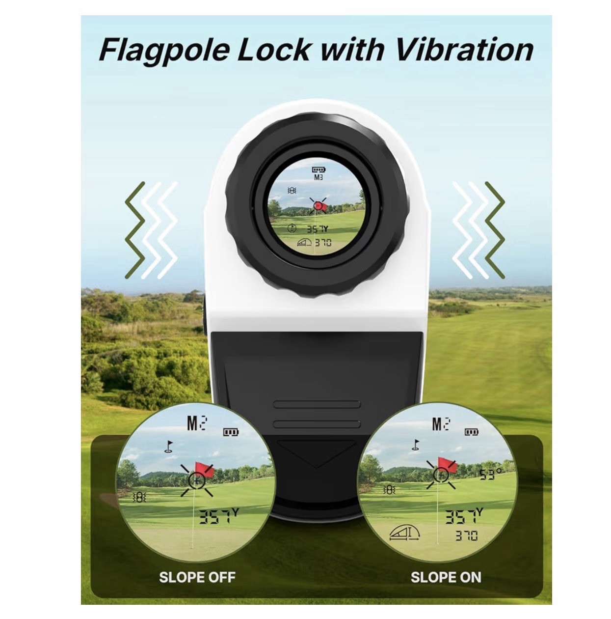 Golf Rangefinder Slope Switch 1200/1500 yards W/Magnetic Mount