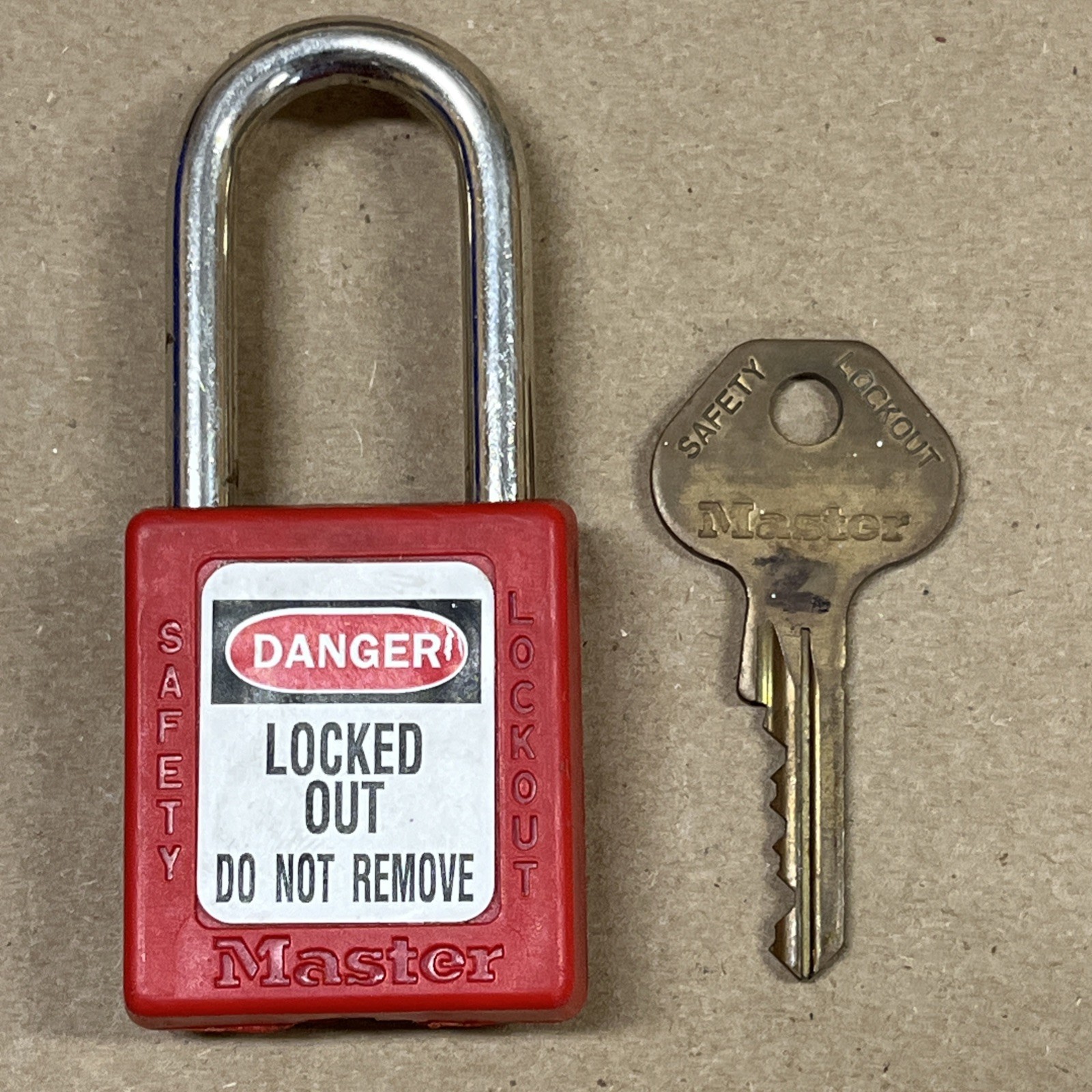 Master Lock 410Red Lockout Padlock, Keyed Different, Thermoplastic, Standard