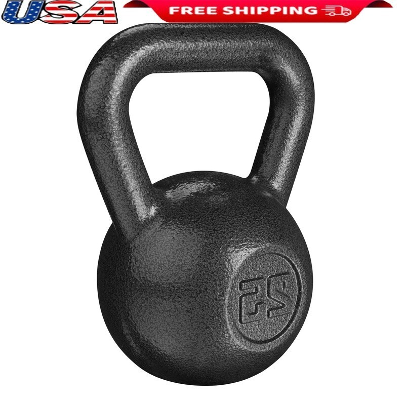 25LB Cast Iron Kettlebell Durable Non Slip Grip Strength Training Fitness Tool
