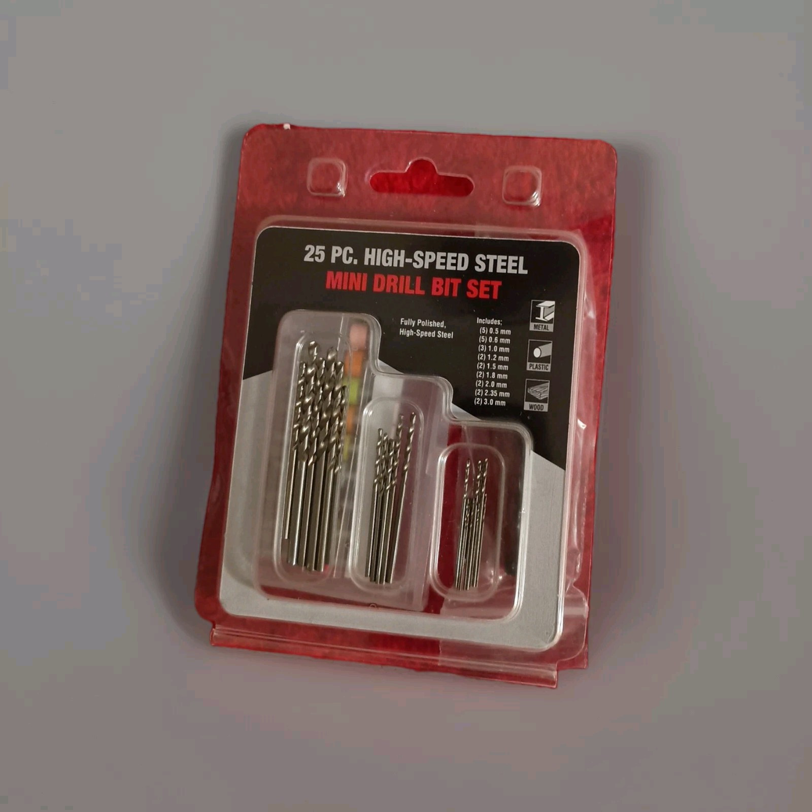 Kit 25 mini punte da trapano HSS (0.5->3.0mm)
