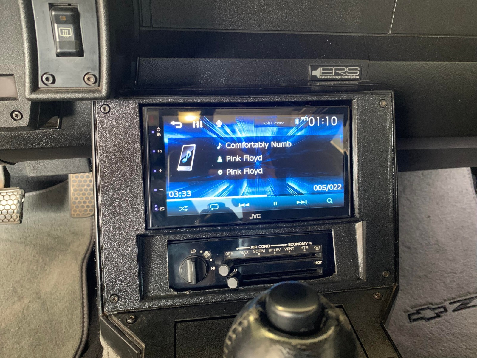 3rd Gen Camaro Double Din Radio Bezel reversed HVAC controls  with radio bracket