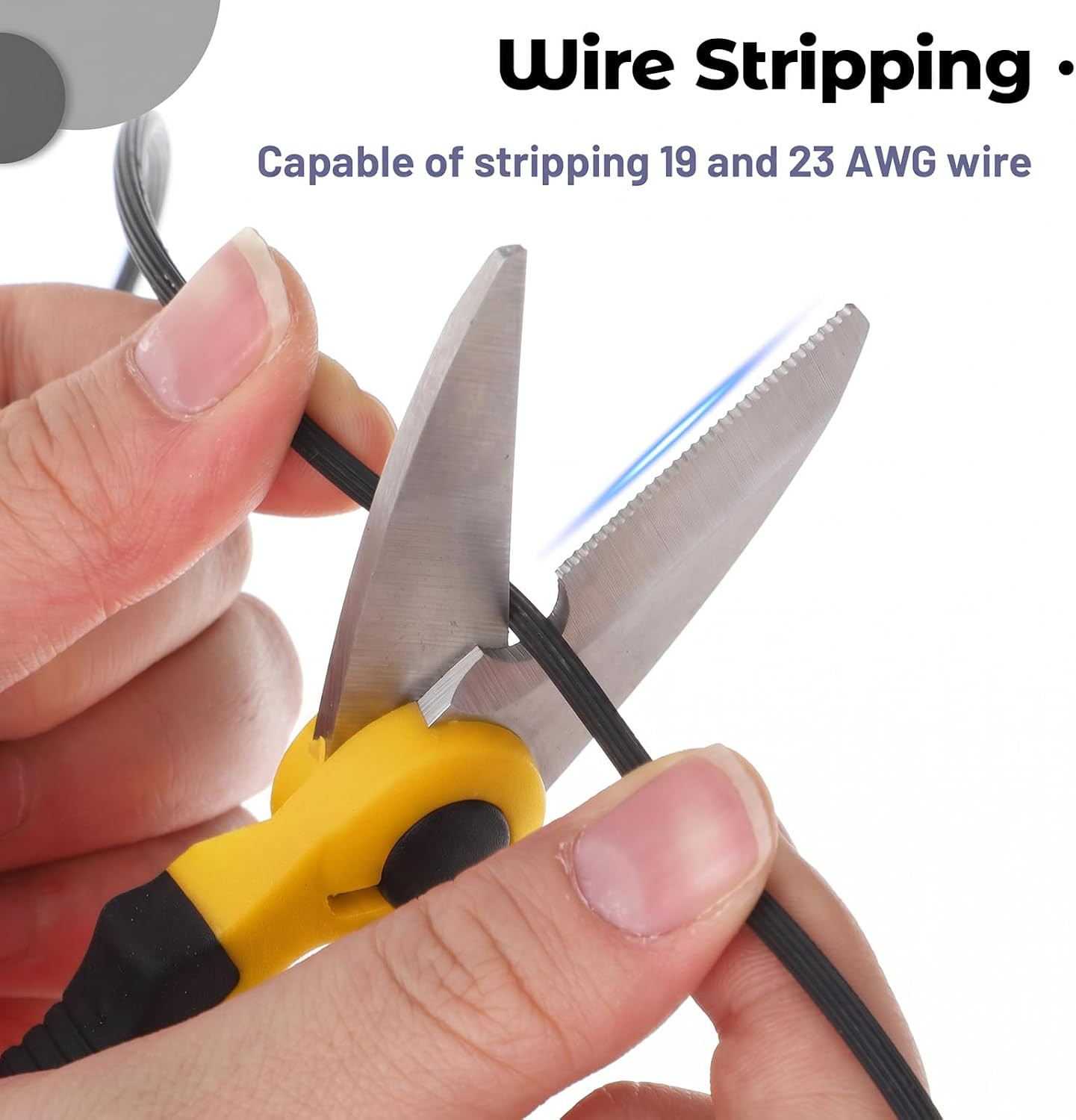 Electrician Scissors, 5.5-Inch Heavy Duty Scissors with 19&23 Stripping Notch...