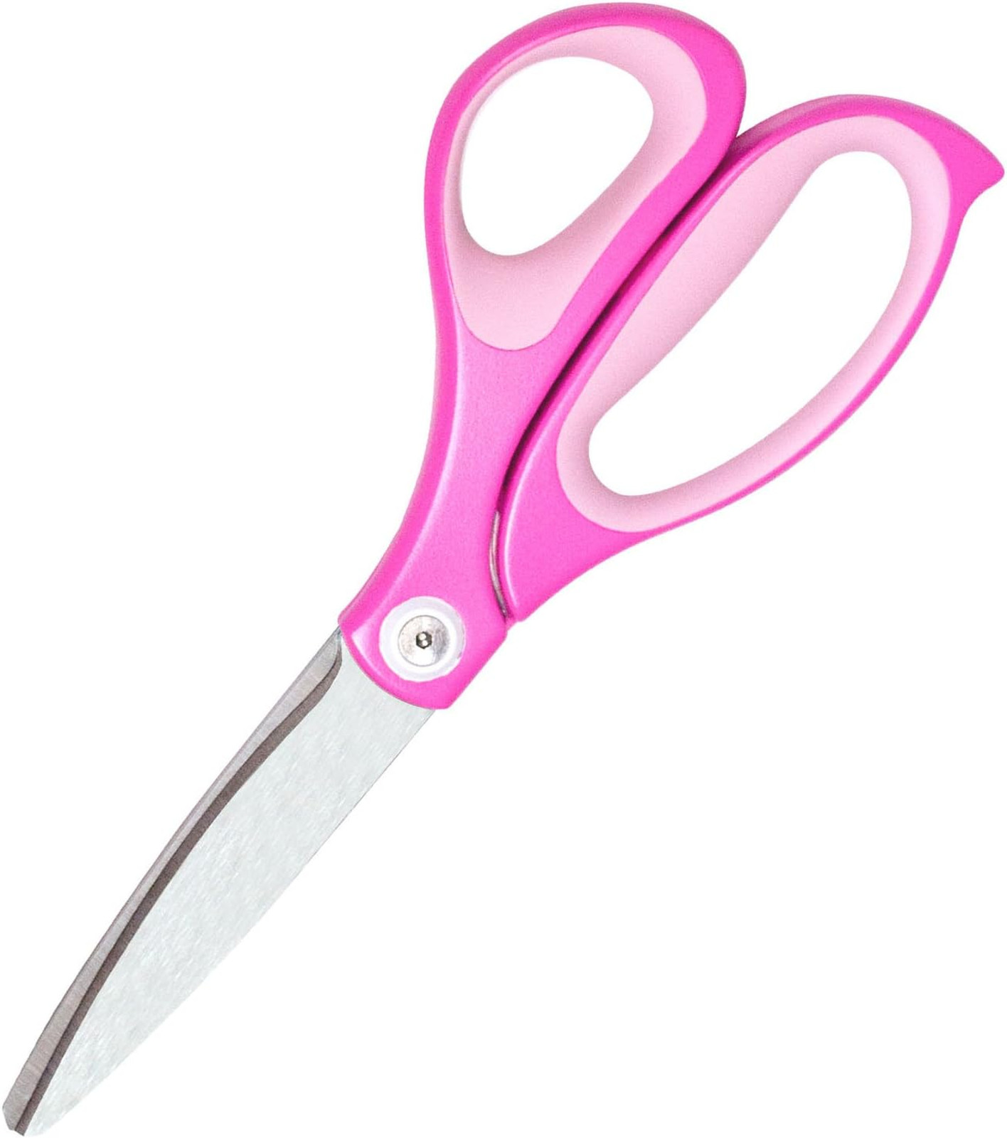 All-Purpose 8 Inch Pink Cutting Scissors Durable Stainless Steel Blades Left