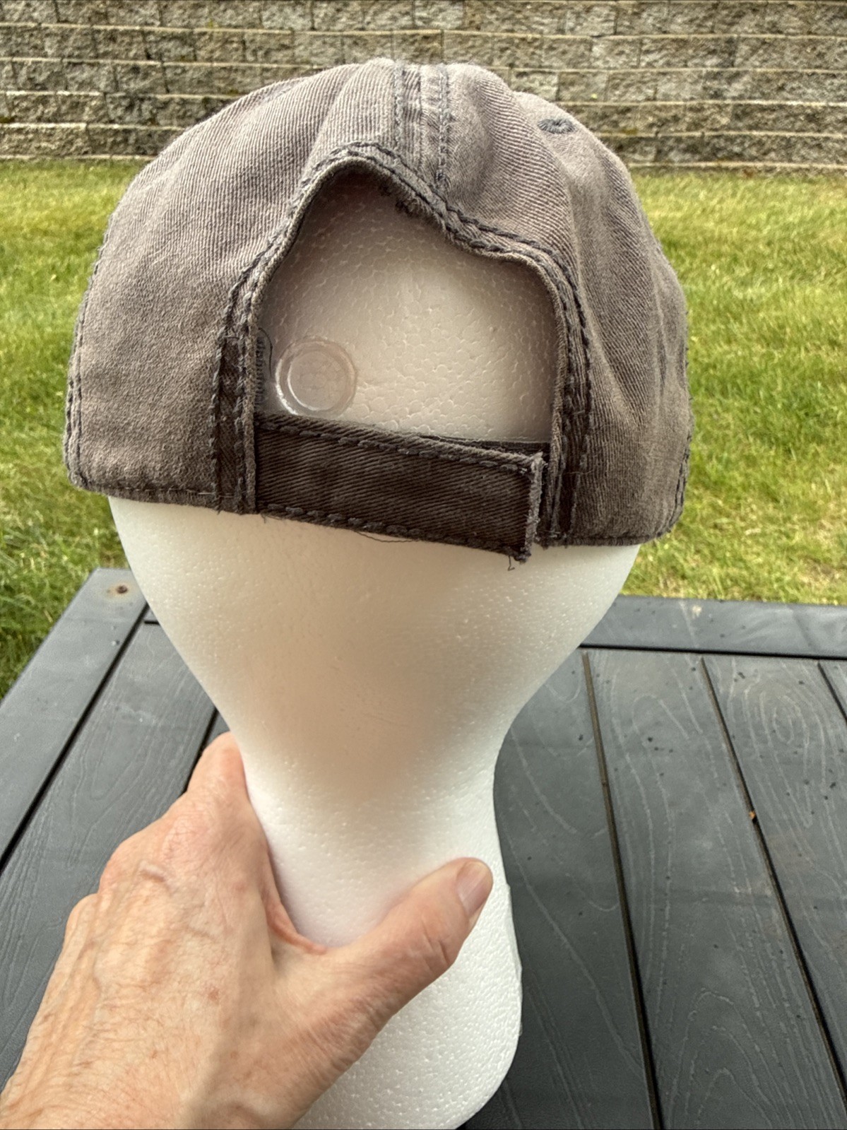 CANCUN Mexico Est 1970 Lite Dark Gray & Orange Hat Cap Distressed Hook Loop